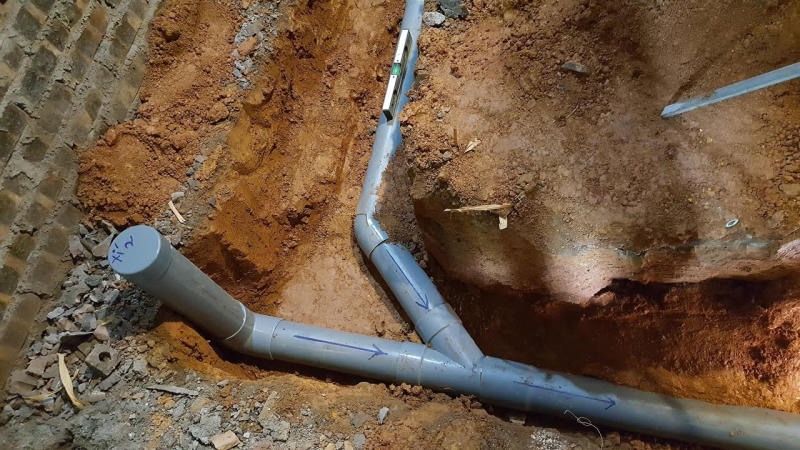 Lắp đường ống thải không được ngập trong nước
