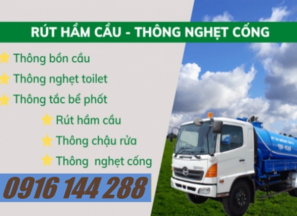 hút hầm cầu, thông nghẹt cống