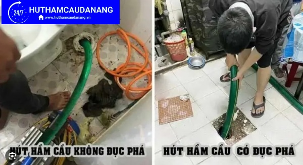 hút hầm cầu không đục phá