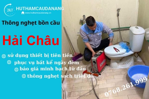 thông nghẹt bồn cầu hải châu